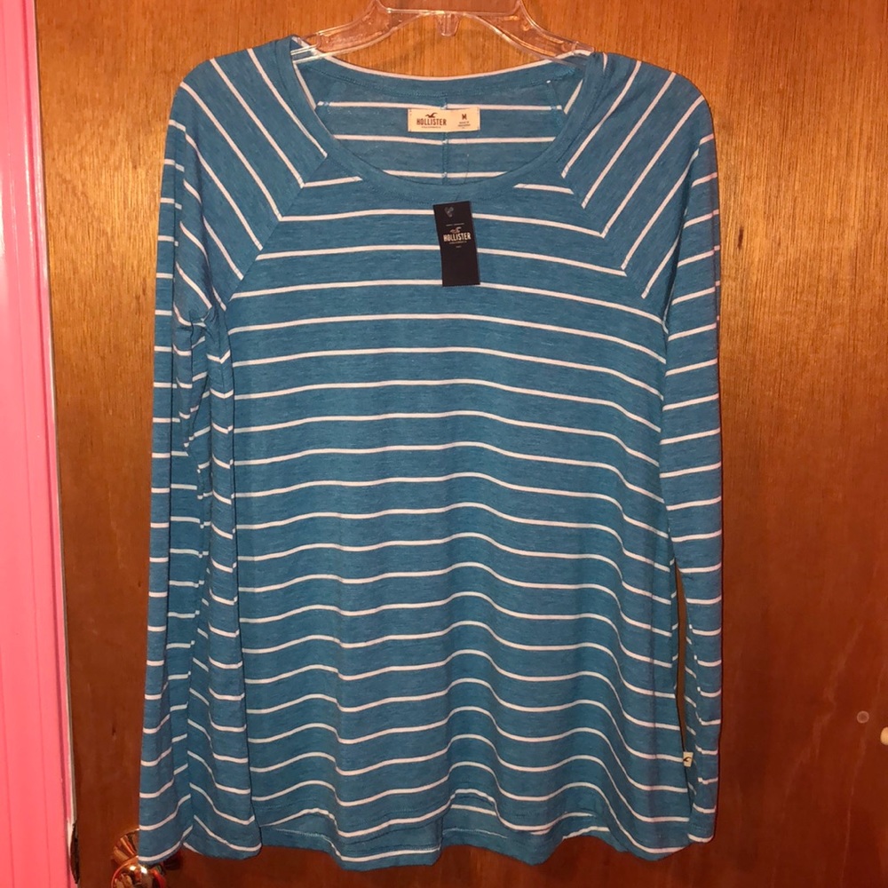 Blue and white striped long sleeve